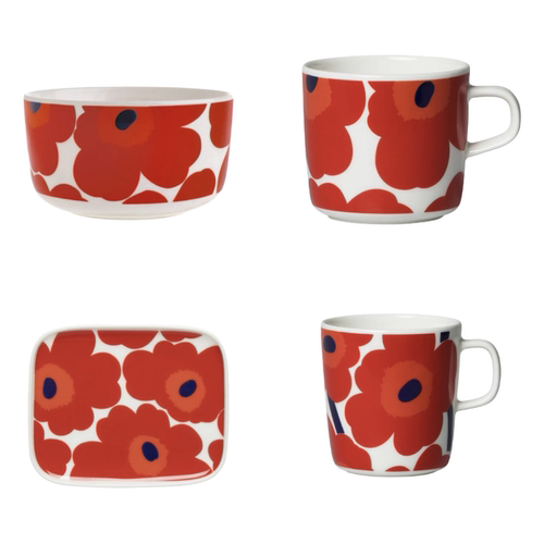 芬兰Marimekko玛莉美歌Unikko游霓可 樱桃红 24年圣诞新品芬兰 - 图0