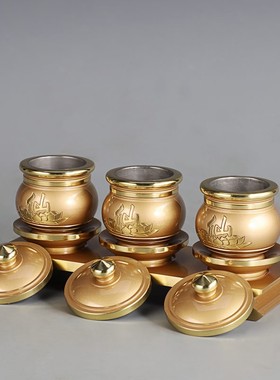 速发仙字供水杯纯品酒用供奉供杯供家杯净水杯茶杯堂口用铜摆件