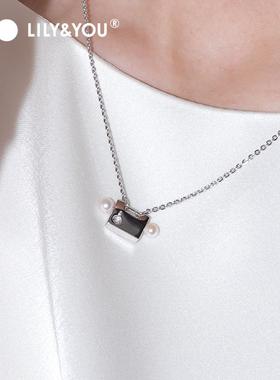 lilyyou平安锁吊坠锁骨链925银