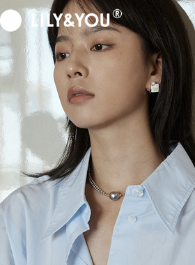 lily&you银大溪地珍珠项链锁骨链