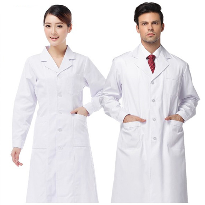 高档白大褂纯棉加厚实验室工作服加长卫生药店检验学生化学防护服