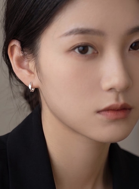 SIXONFRIDAY简约耳圈小众法式轻奢高级银色素圈耳环耳钉女设计师