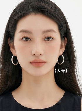 SIXONFRIDAY经典简约银色气质耳圈高级感素圈耳饰百搭小众耳环女