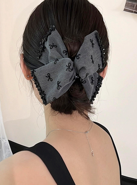 秋韵抓夹女高级感2025新款布艺复古盘发鲨鱼夹发夹后脑勺夹子头饰