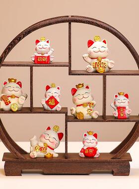 中式风博古架鸡翅木多宝阁小招古fgj财客猫厅玄关摆件乔迁新居装