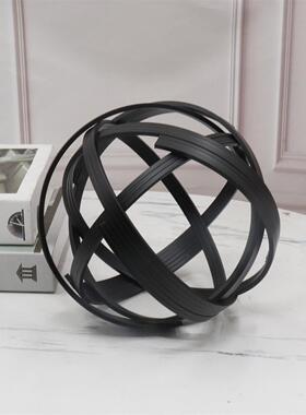 现代简约黑色金属线球部样板售楼卧室书房客厅餐厅BJ00067面卧室