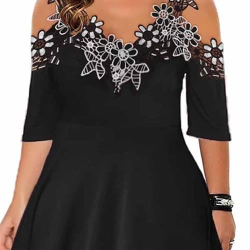 Plus patchwork irregular chiffon rhinestone sleeve womens - 图2