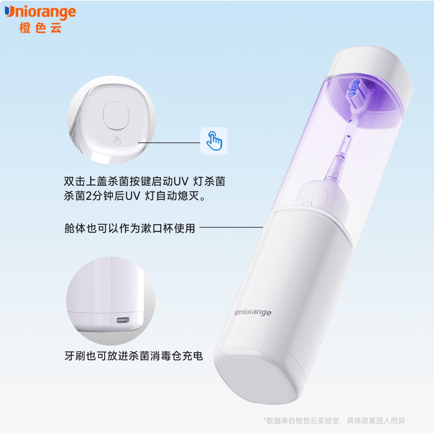 【吉杰专属】橙色云三合一收纳UV消毒仓电动牙刷T10pro,淘宝优惠券,粉丝福利购,淘宝优惠卷
