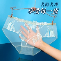 Transparent Underwear Full Walk Light Lady Lace Mesh Veil Embroidered Ultra Slim Sexy Adult Big Code Lift Hip Girl Triangle Pants