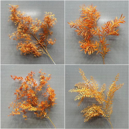 婚庆仿真花橘色地排花婚礼堂吊顶花材路引插花订婚宴装饰拱门花艺 - 图2