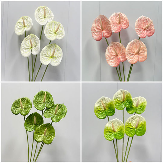 高仿真3D红掌婚礼堂路引花排挑高婚礼舞台订婚布置装饰插花小火鹤