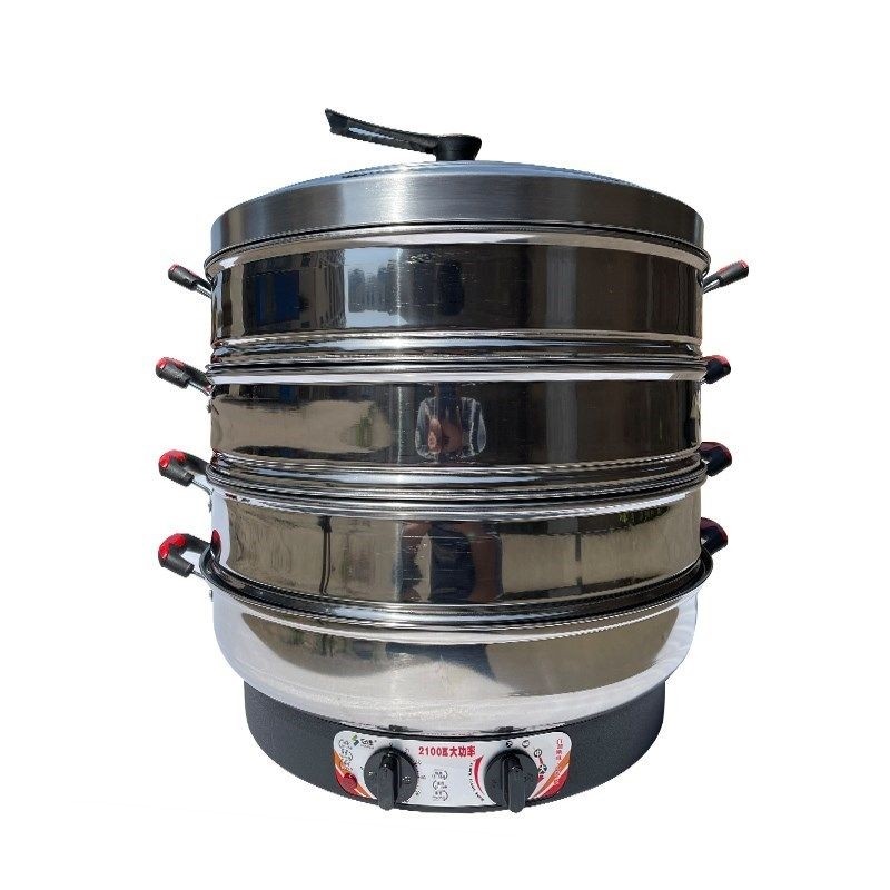 宏速电蒸锅家用大容量多层电蒸笼钢蒸汽锅多功能蒸菜馒头三层不锈,淘宝优惠券,粉丝福利购,淘宝优惠卷