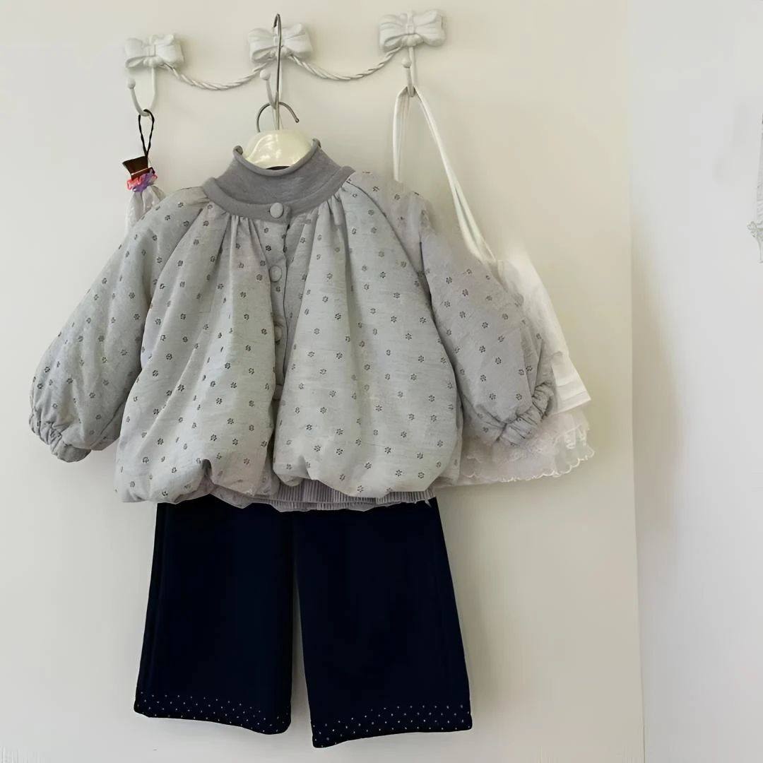 2026韩版女童碎花洋气加厚保暖棉服秋冬季新款圆领夹棉外套时尚,淘宝优惠券,粉丝福利购,淘宝优惠卷