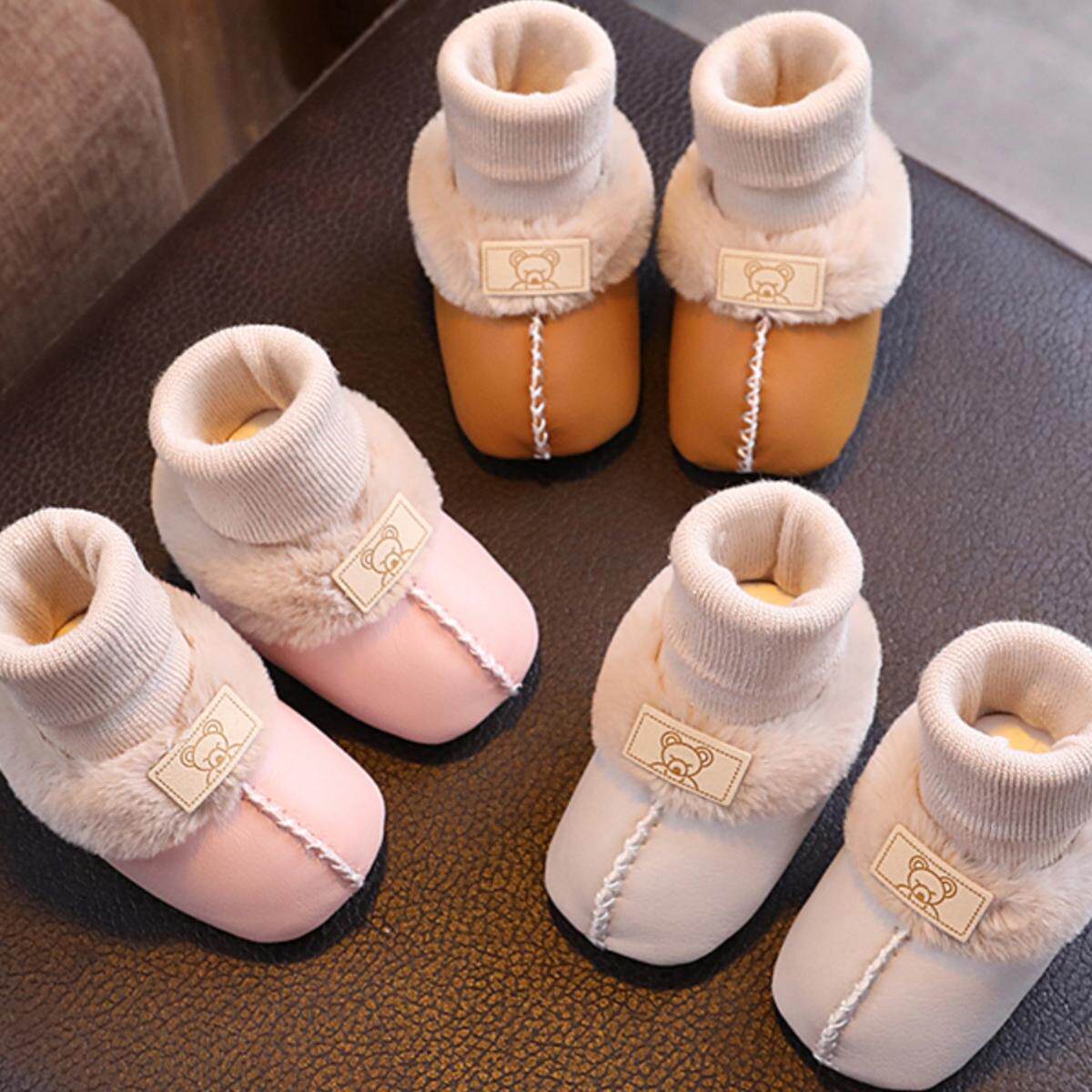 婴儿棉鞋秋冬季加绒加厚新生皮毛一体鞋袜软底学步鞋01岁男女宝宝,淘宝优惠券,粉丝福利购,淘宝优惠卷
