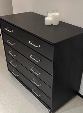 北欧实木复古五斗柜家用餐边柜沙发边柜实木抽屉收纳柜储物柜卧室