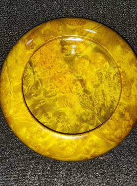 新款黄金樟烟缸实创意个时尚客厅办灰公室家用桌面摆件木中性欧式