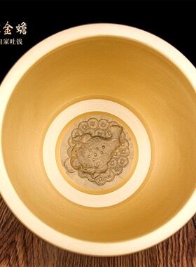 黄铜米缸摆件冰箱百福缸聚宝盆大号存钱罐水缸福字家居客厅装饰品
