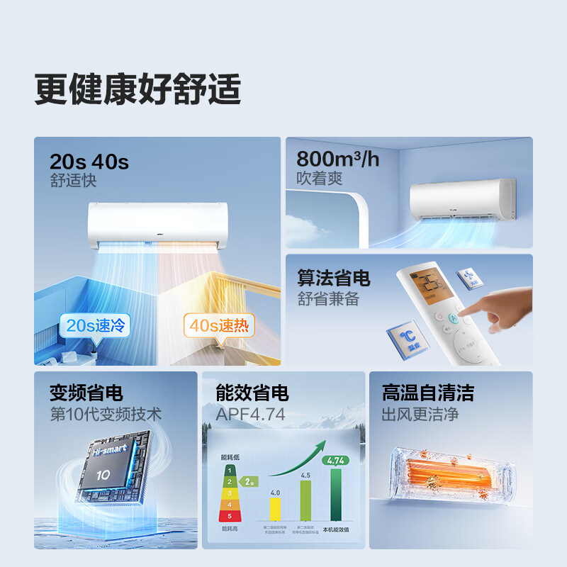 海信空调家用大1.5匹新能效冷暖两用变频卧室挂机E370X2