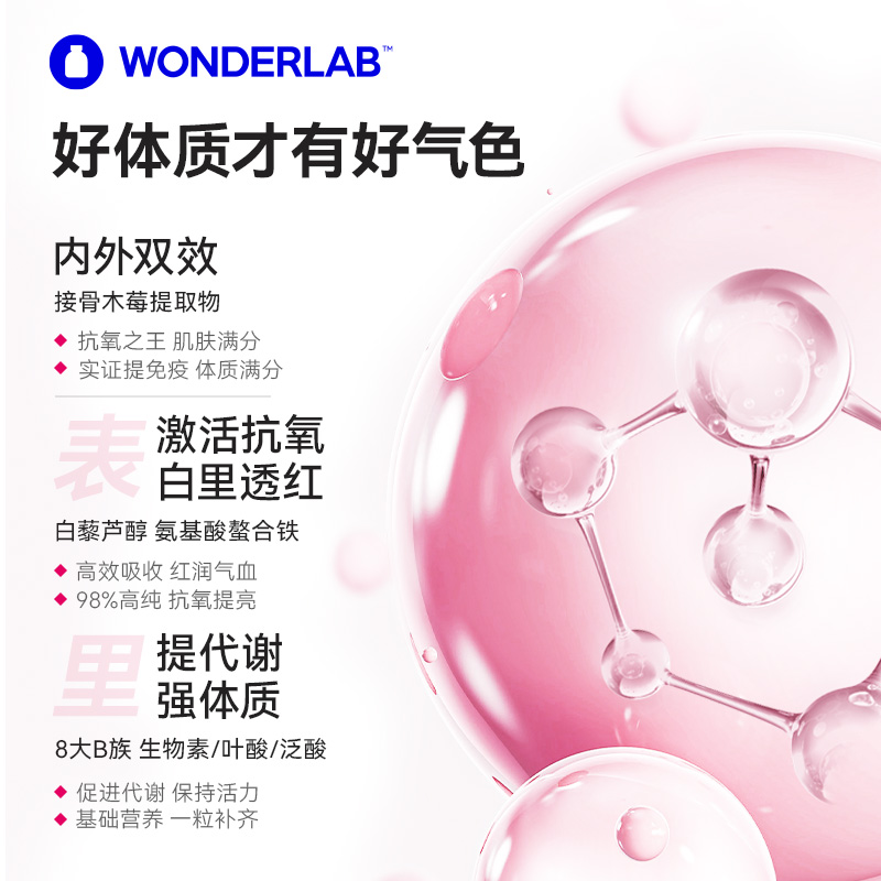 WonderLab复合女性维生素补铁B族含VCVE矿物质