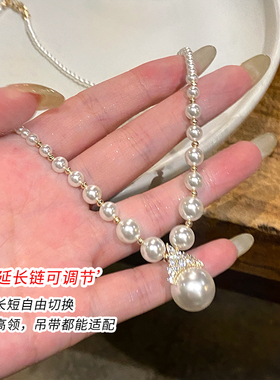 珍珠吊坠项链女款轻奢小众高级