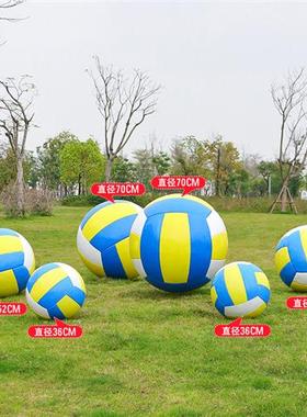 户外景观小品仿真足球雕塑体育场学校草坪装饰摆件玻璃钢篮球模型