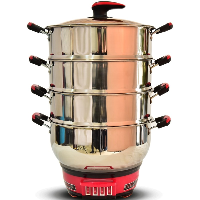 电蒸锅多功能家用大容量超大双三火锅电蒸笼层多层蒸锅防干烧电热,淘宝优惠券,粉丝福利购,淘宝优惠卷