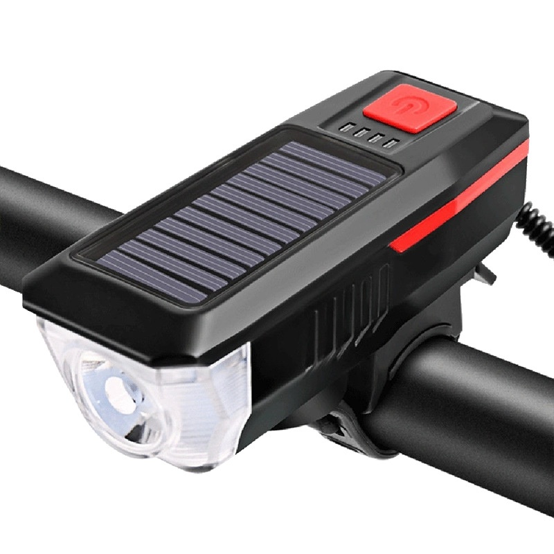 自行车灯前灯夜骑强光太阳能山地车手电超亮单车尾灯骑行装备 - 图3