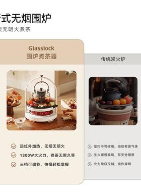 Glasslock围炉煮茶器电陶炉盖朗