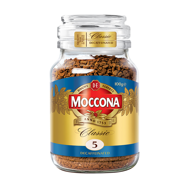 摩可纳咖啡moccona5号低因烘焙无蔗糖冻干美式纯黑咖啡粉100g瓶装