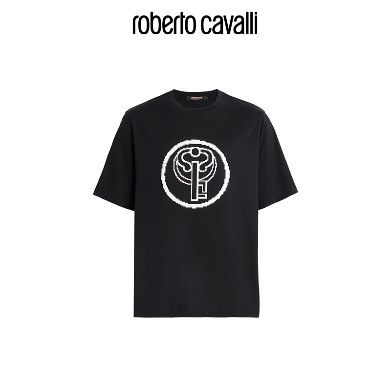 RC男士T恤数字符号印花平纹T恤 Roberto Cavalli-图3