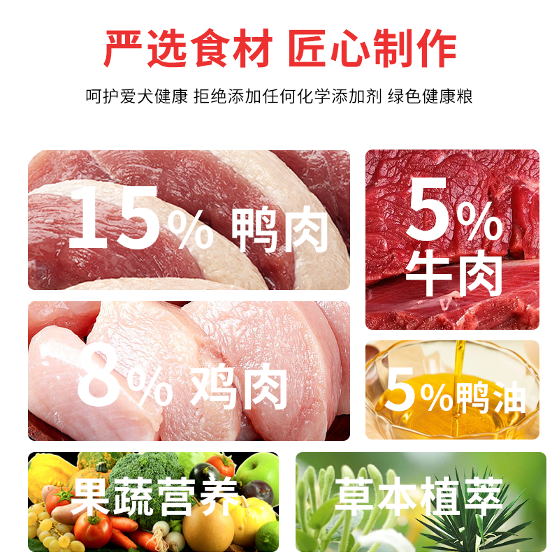 狗粮40斤装鸭肉梨金毛拉布拉多边牧哈士奇成犬幼犬大包装通用犬粮