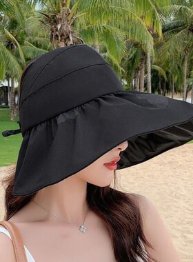 遮阳帽女防紫外线空顶渔夫帽夏季