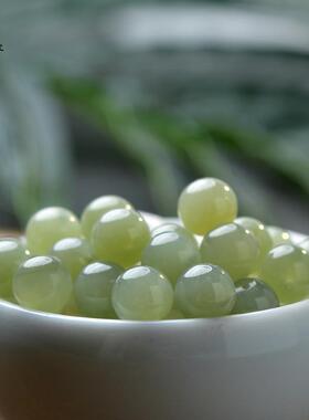 和田玉散珠女男东海水晶玛瑙玉髓翡翠玉石手链串diy单珠晴水珠子