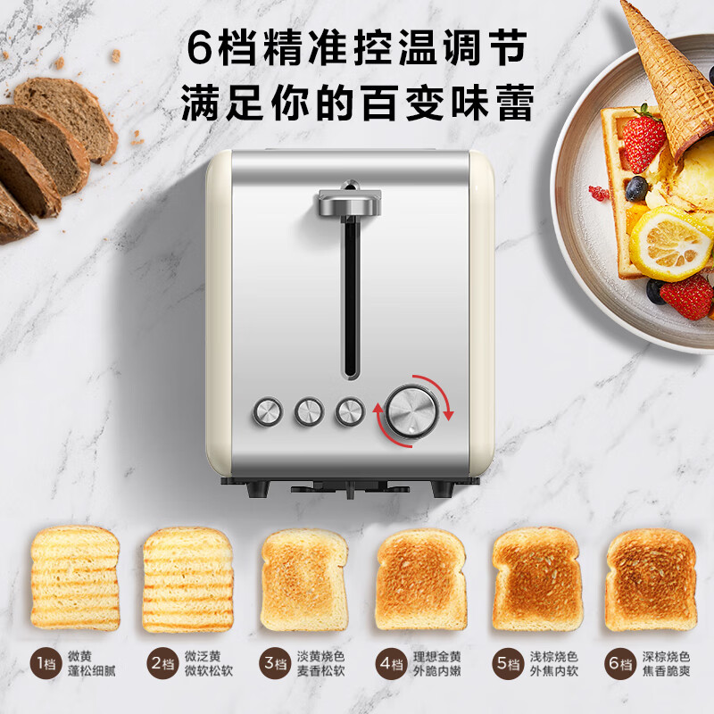 美的吐司机小型家用早餐机三明治加热全自动面包机官方旗舰店正品