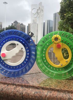 ABS大轴承水晶船钓轮手握钓鱼轮放线轮 新款钓鱼手摇风筝线轮盘