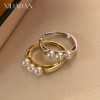 Balance Beam Pearl Ring S925 Sterling Silver Niche Design