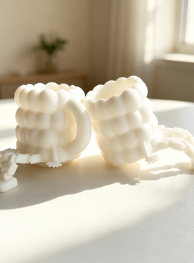 3D打印可爱泡泡杯小摆件模型的塑料创意桌面装饰摆件