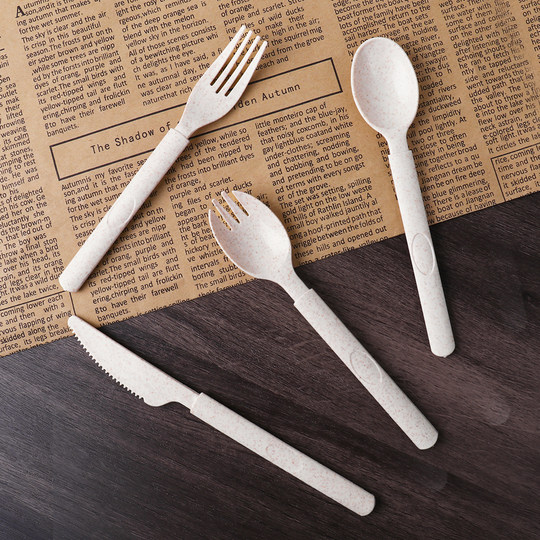 Biologisch abbaubares westliches Einwegbesteck, Gabeln und Löffel