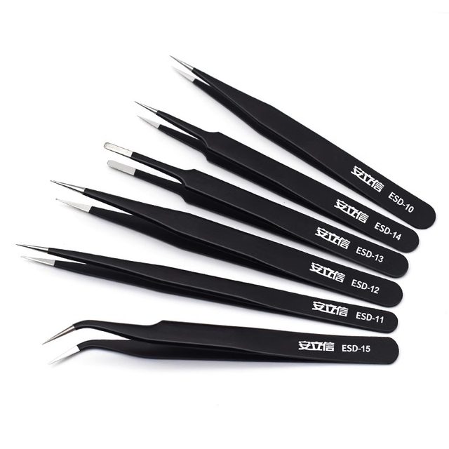 Anlixin anti-static stainless steel tweezers