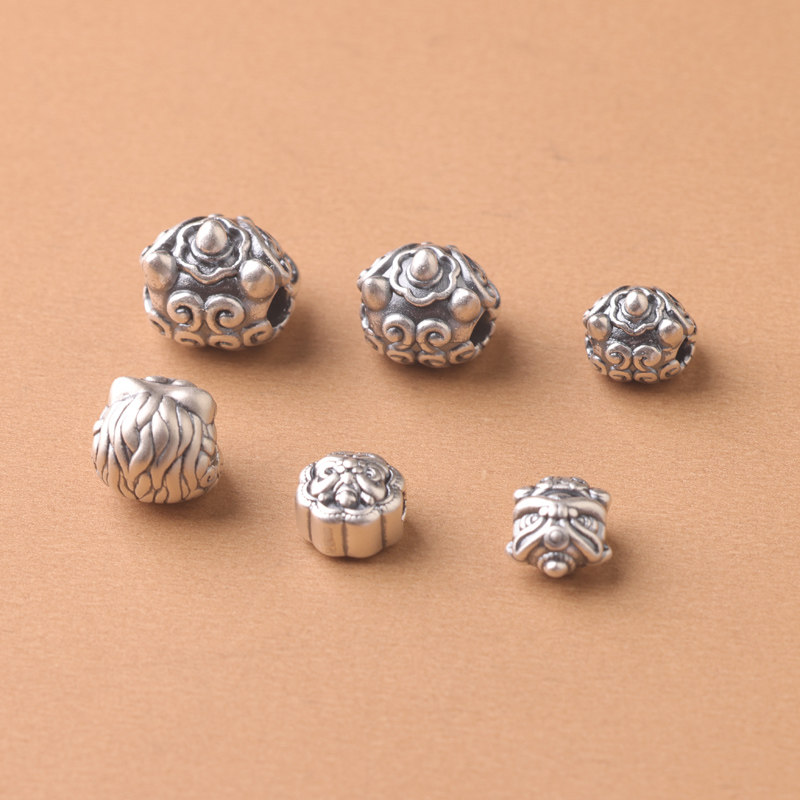 s999足银纯银醒狮隔珠diy手工串珠编织手链红绳本命年配件,淘宝优惠券,粉丝福利购,淘宝优惠卷