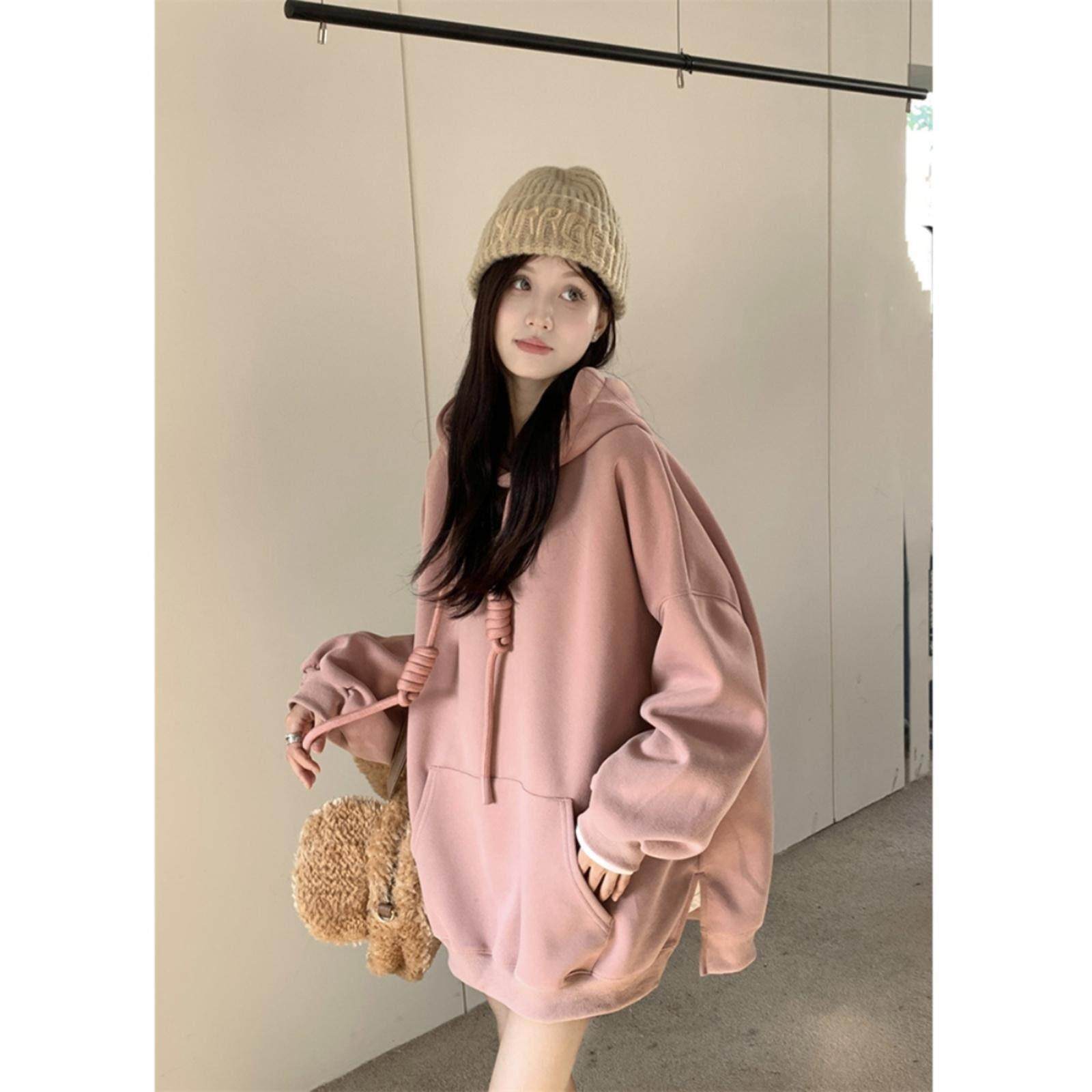 IT UNDER GARDEN 早春款奶fufu粉色卫衣女落肩显瘦多巴胺穿搭少女,淘宝优惠券,粉丝福利购,淘宝优惠卷