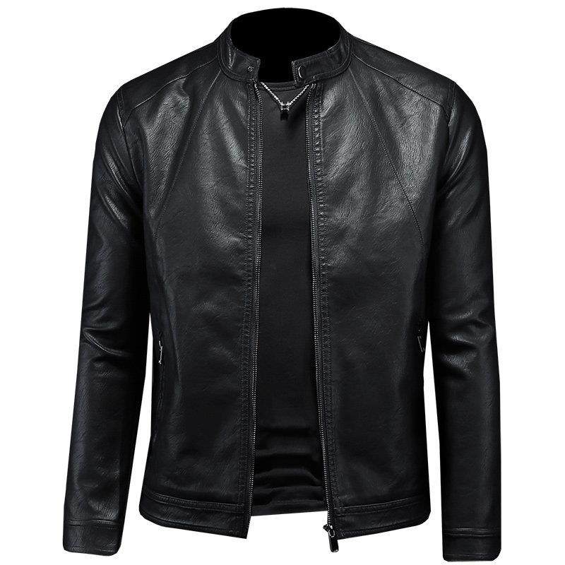 MAGICAL KUDOS秋冬季新款设计男加绒皮衣外套机车修身皮夹克立领,淘宝优惠券,粉丝福利购,淘宝优惠卷