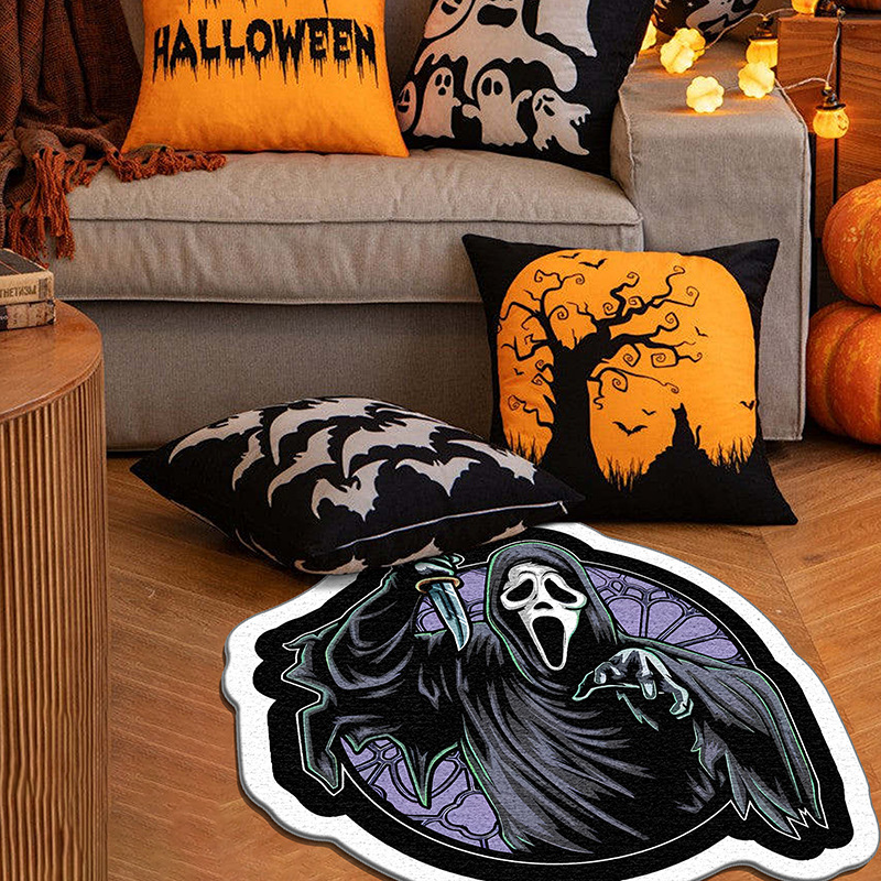 2025万圣节创意装饰异形床边地垫跨境亚马逊temu羊绒加厚亲肤卧室 - 图2