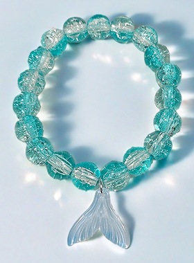 2025新款潮流百搭爆花琉璃鱼尾手链女小众手饰跨境盒装手串饰品