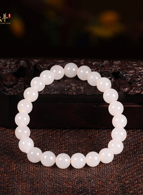 天然玉石和田玉藕粉手链男女手串