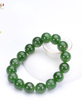 新疆和田玉碧玉手链男女士玉手串