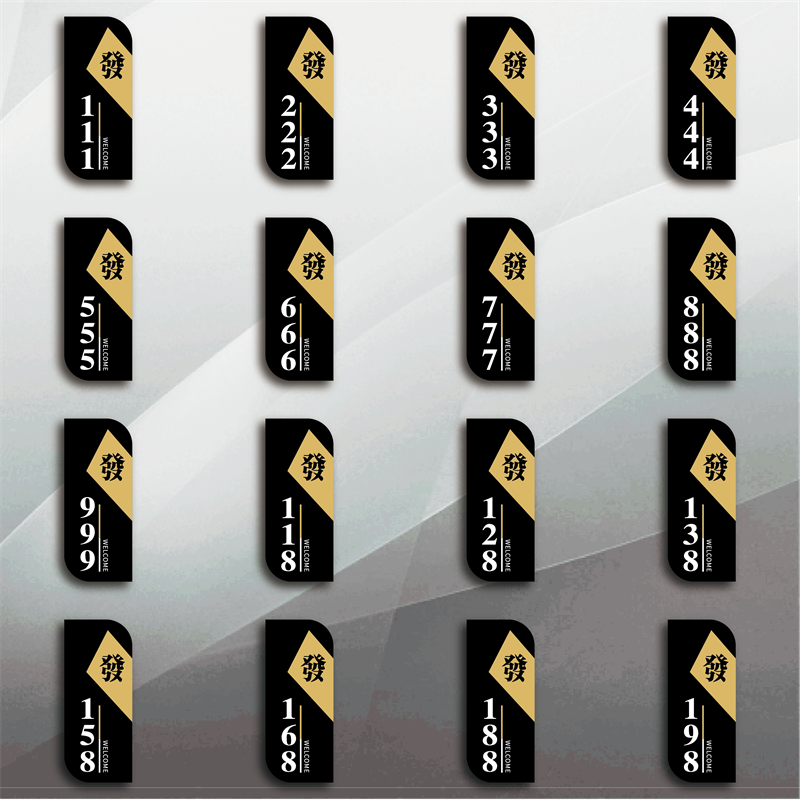 发财款包间门牌茶楼餐厅饭店包厢门牌定制棋牌室创意酒店包房茶室VIP门牌足浴店数字房间号门牌亚克力标识牌 - 图2