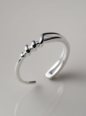 925纯银螺旋尾戒亮银色简约戒指女韩版潮流时尚个性开口尾戒