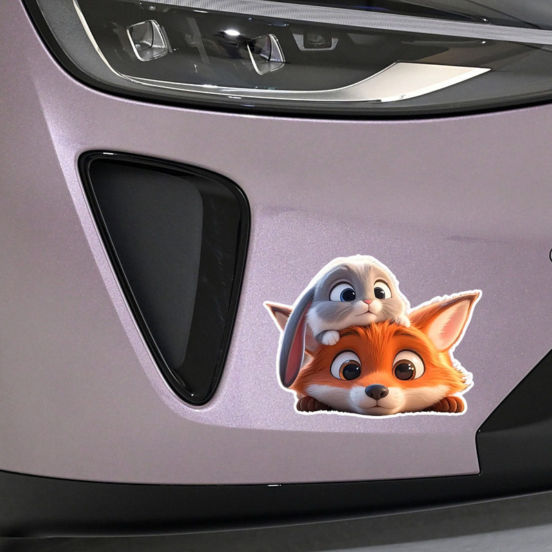 疯狂动物城车贴朱迪尼克汽车装饰贴纸卡通可爱遮挡划痕电动摩托车,淘宝优惠券,粉丝福利购,淘宝优惠卷