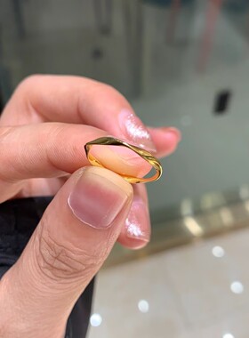 莫比乌斯环戒指女越南沙金轻奢时尚素圈镀金指环情侣男女对戒尾戒